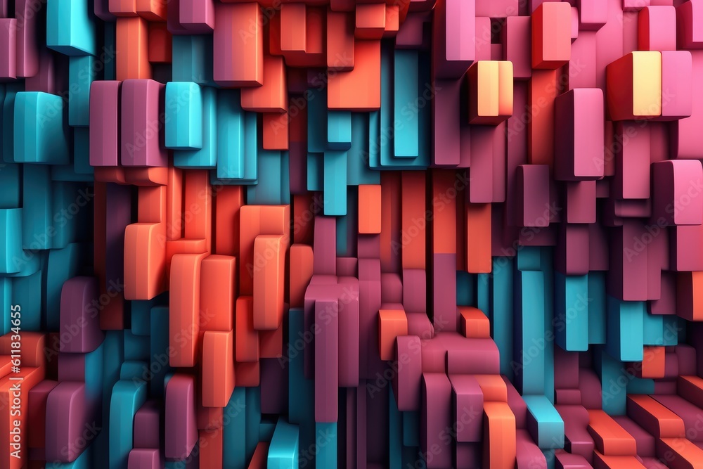 Liquid shapes abstract holographic 3D wavy background, AI generated.