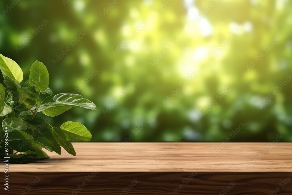 leaves on wooden table