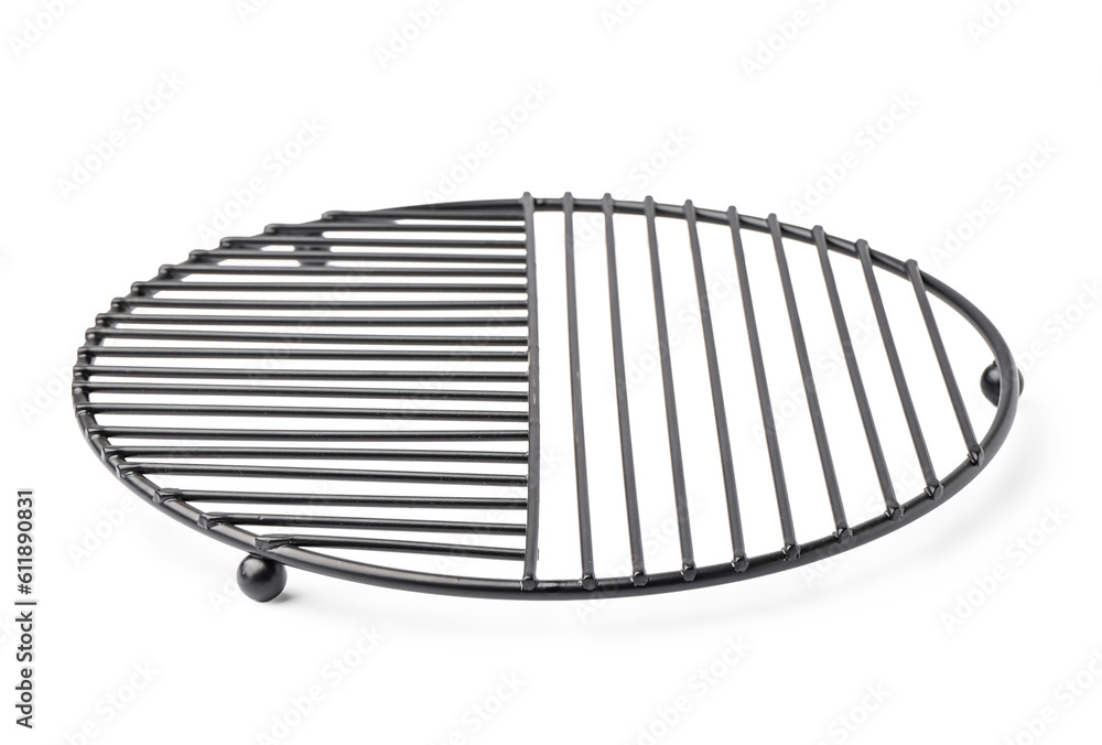 Black cooling rack isolated on white background