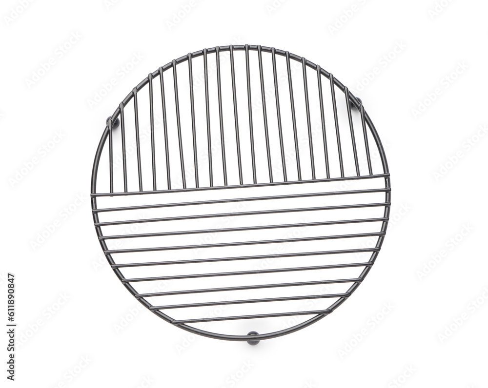 Black cooling rack isolated on white background