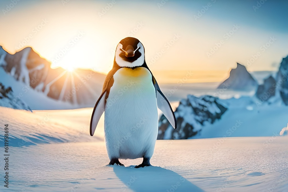 penguin in the snow