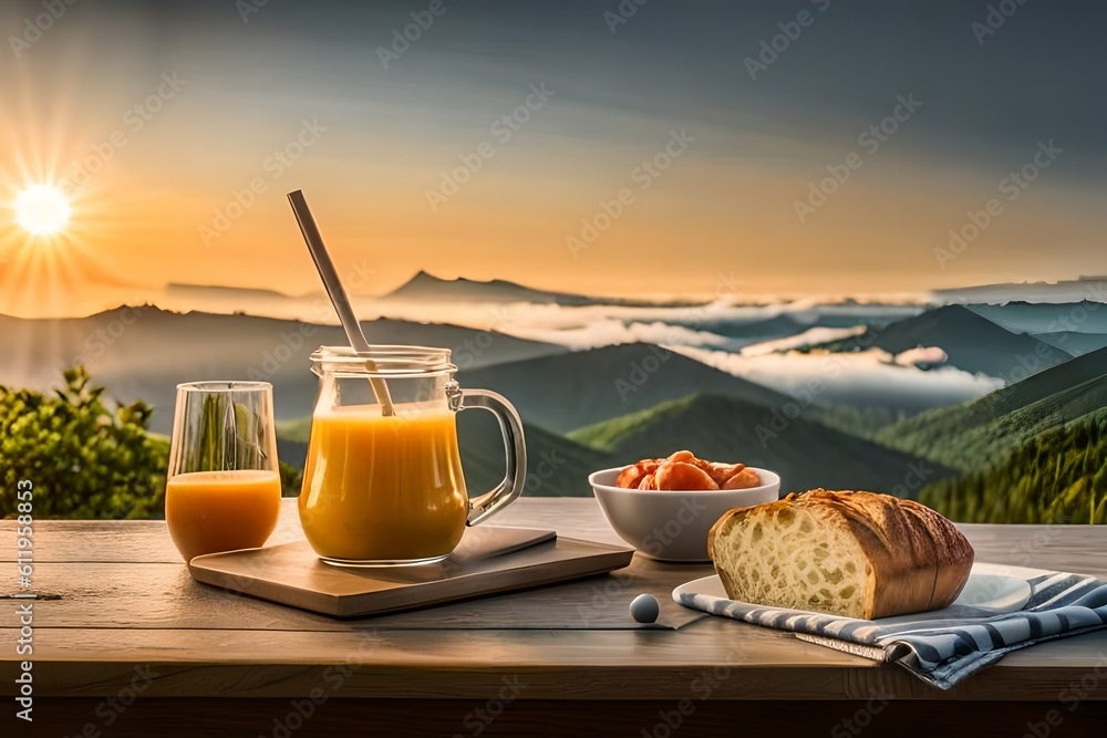 breakfast with orange juice