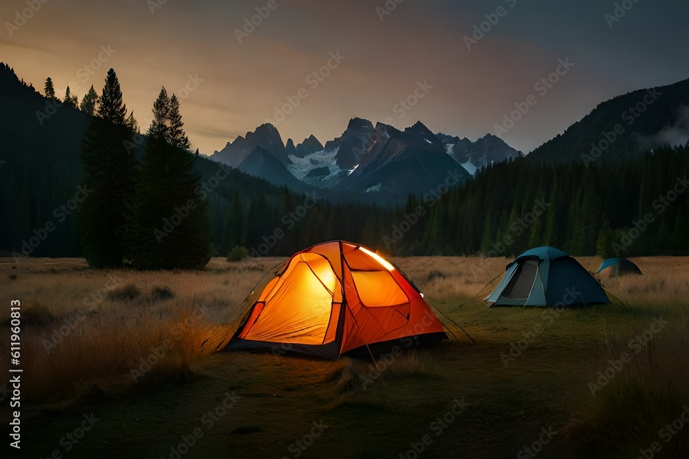 camping in the mountains