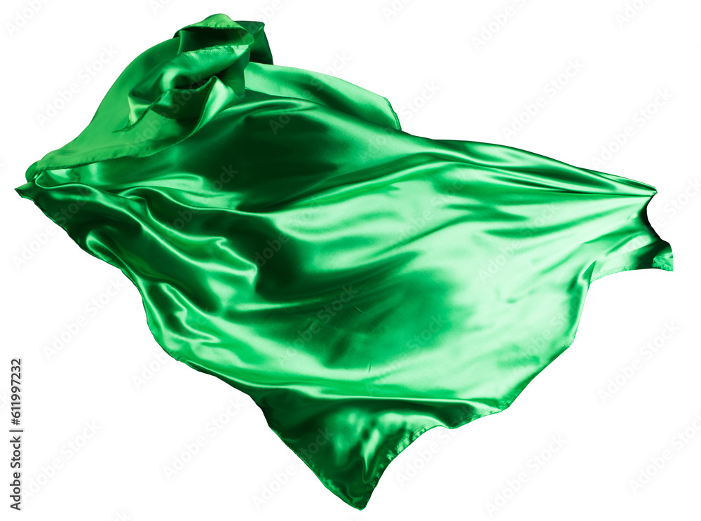 Green cloth flutters