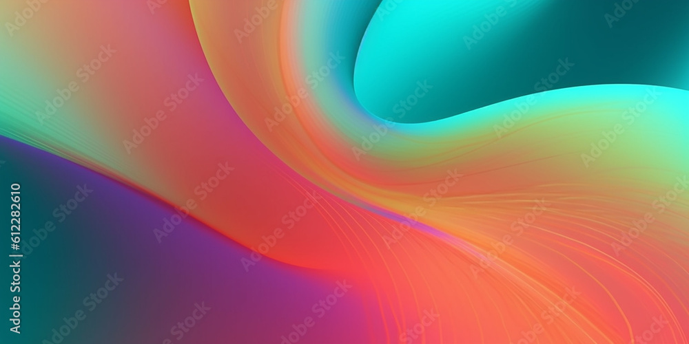 Colorful gradient abstract flowing waves background. Created with Generative AI technology