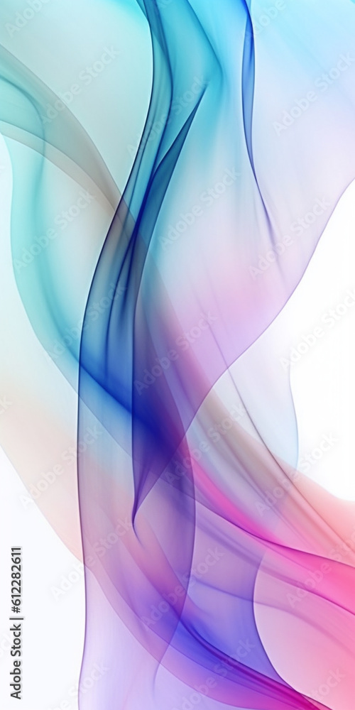 Abstract colorful translucent textile texture on white background. Created with Generative AI techno