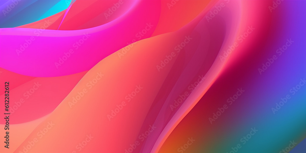 Colorful gradient abstract flowing waves background. Created with Generative AI technology