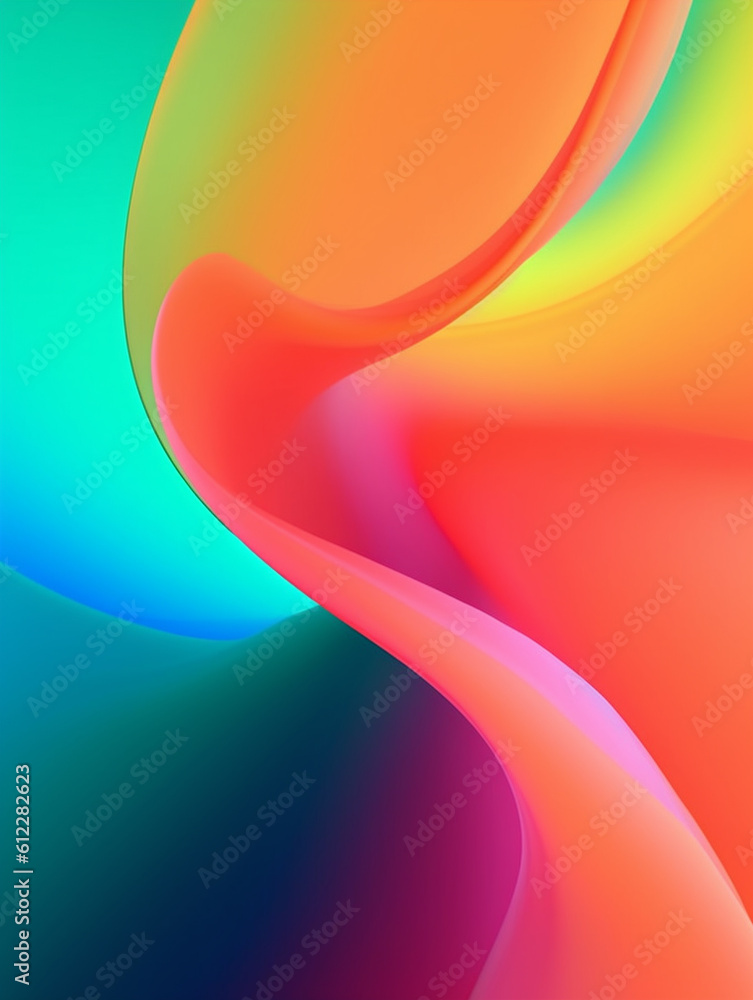 Colorful gradient abstract flowing waves background. Created with Generative AI technology