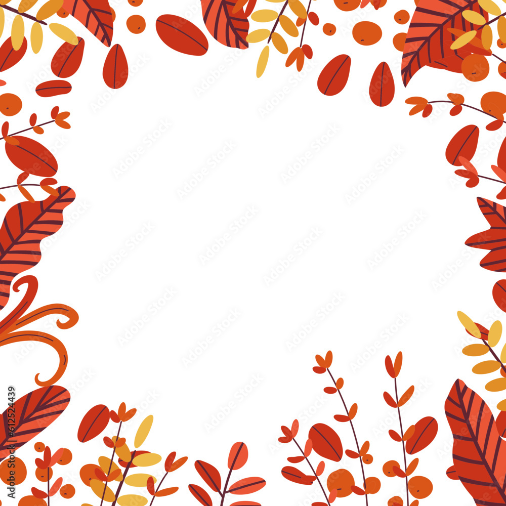 autumn leaves border vector background