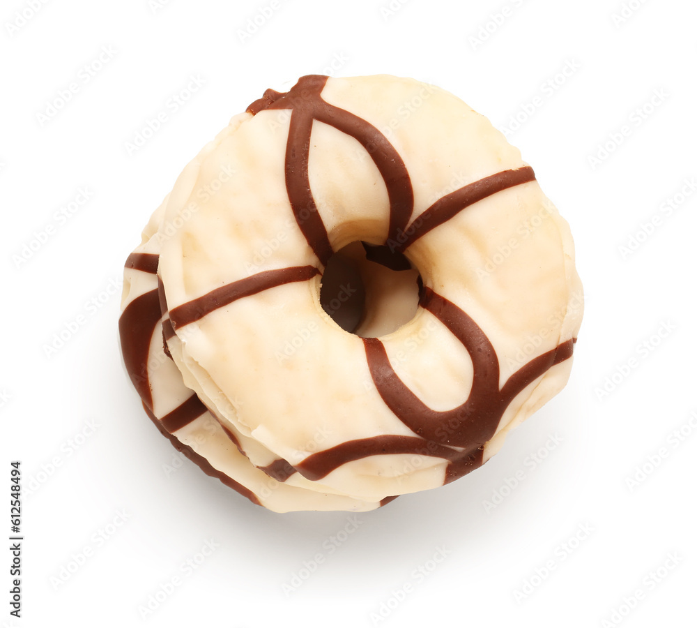 Sweet donuts on white background