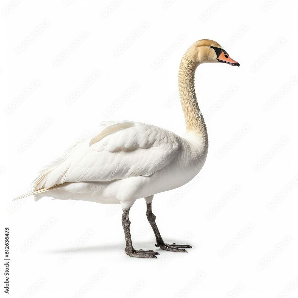 Swan (Cygnus olor) standing on one leg