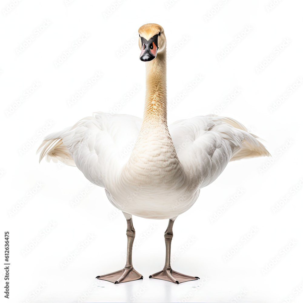 Swan (Cygnus olor) standing on one leg