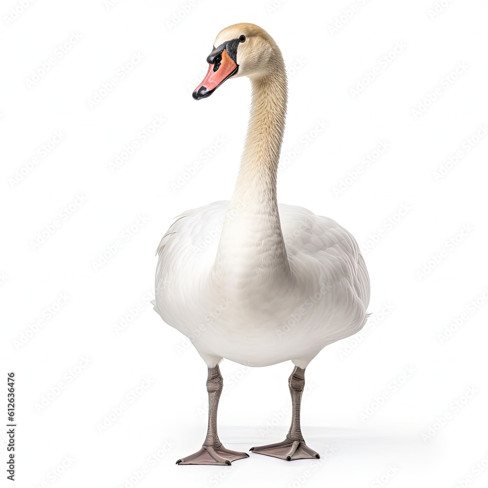 Swan (Cygnus olor) standing on one leg