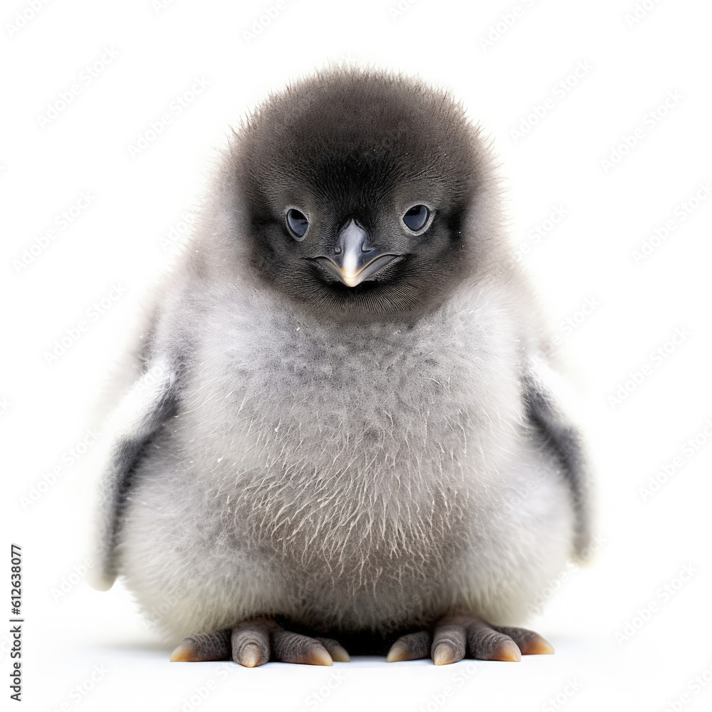 Baby Penguin (Eudyptes chrysolophus) sliding on its belly