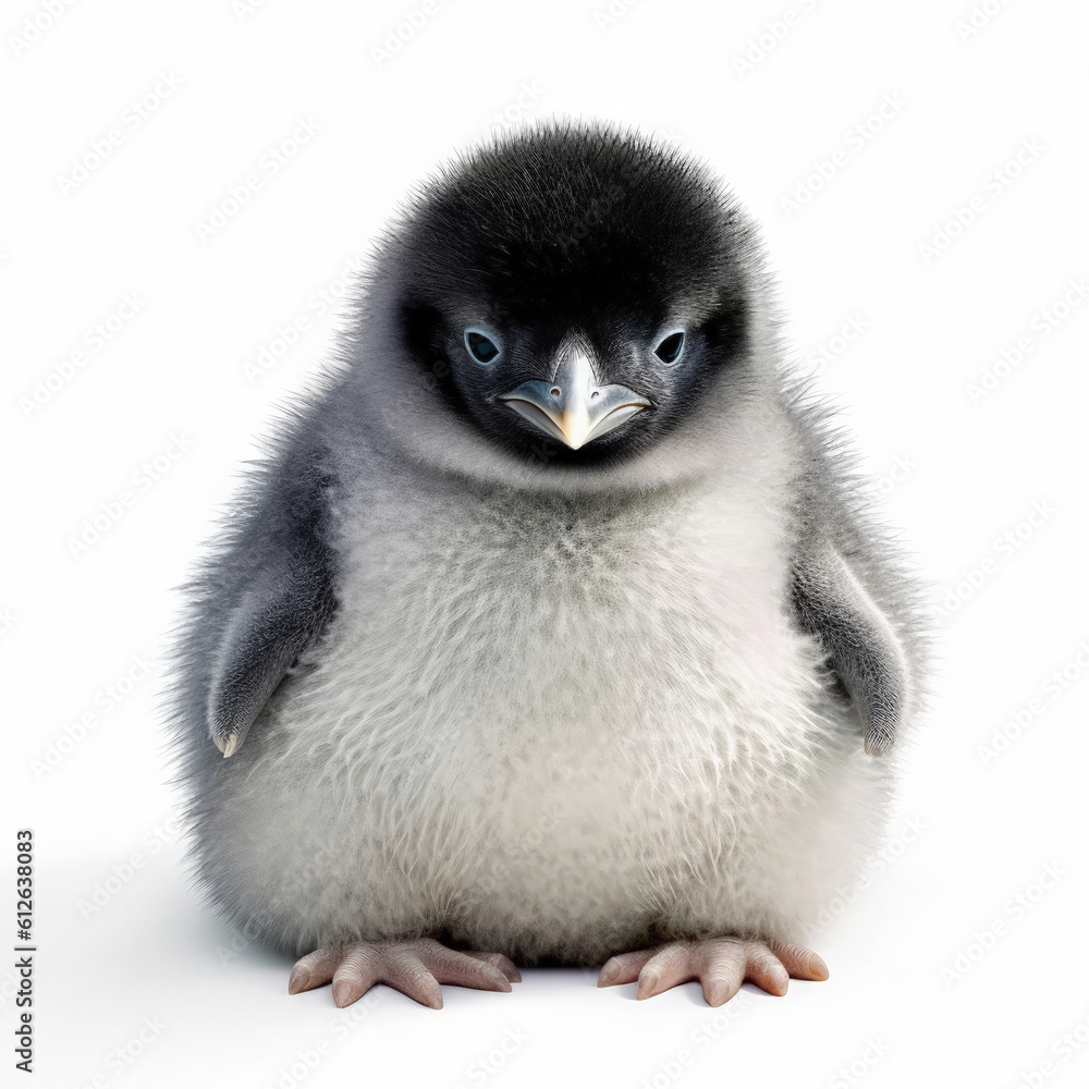 Baby Penguin (Eudyptes chrysolophus) sliding on its belly