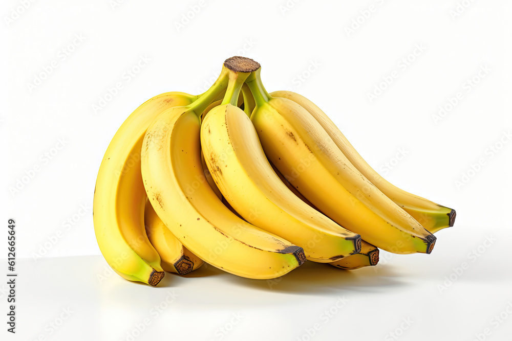 Bananas on white background. Generative AI