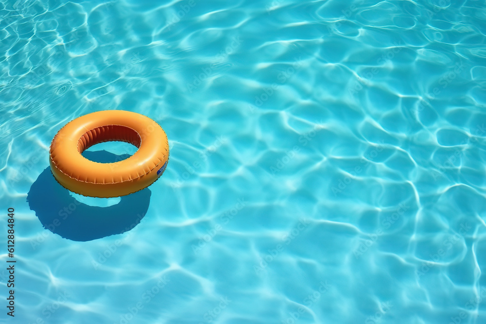 Summer concept - Swim ring in swimming pool