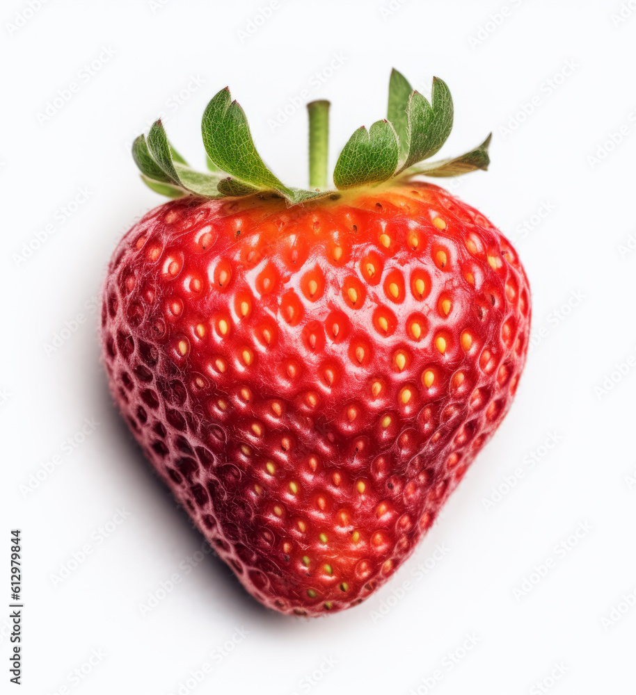 Strawberry berry isolated on white. Illustration AI Generative.