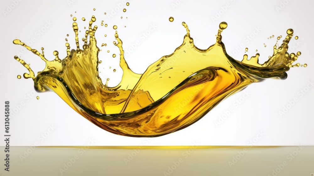 Olive or engine oil wave splashing. Generative AI