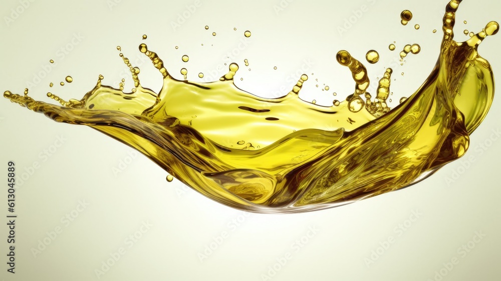 Olive or engine oil wave splashing. Generative AI