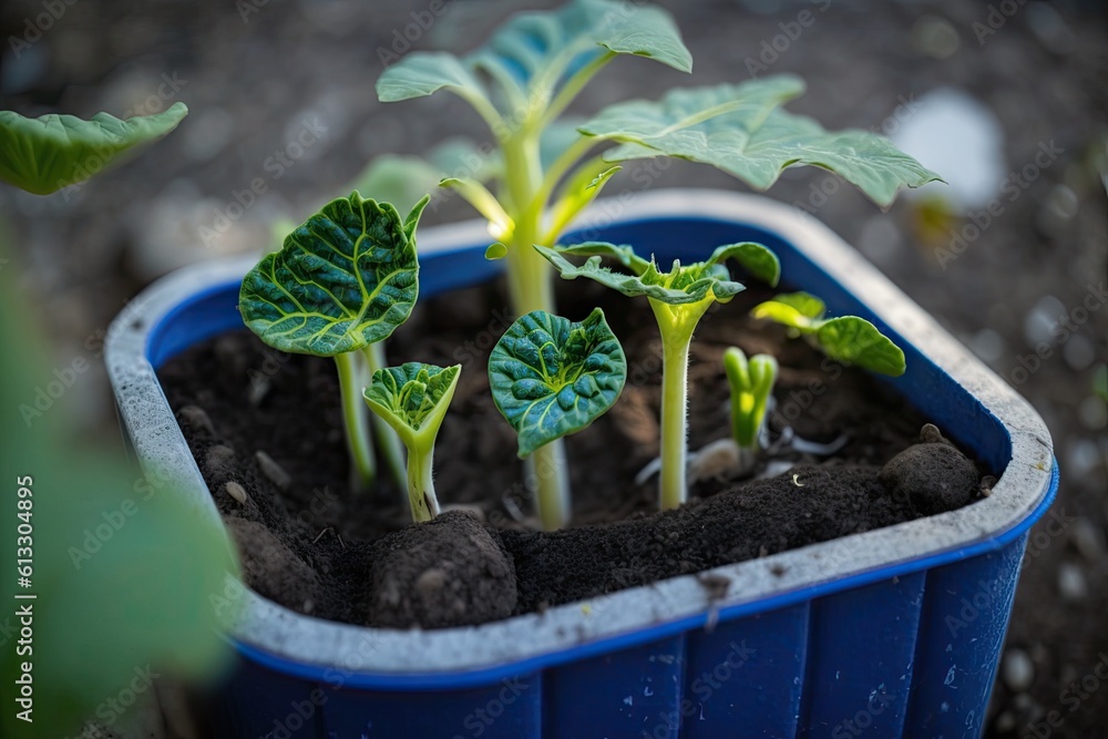 various potted plants arranged on a windowsill. Generative AI