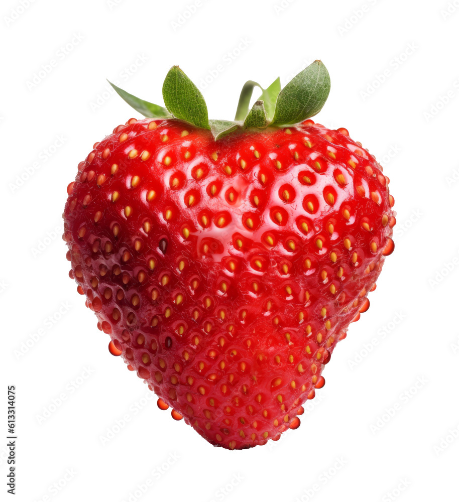 Strawberry berry isolated on white. Illustration AI Generative.