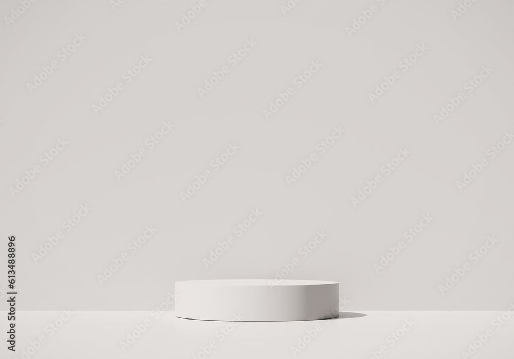 Abstract Minimal Modern White Podium Platform For Product Display Showcase 3D Rendering