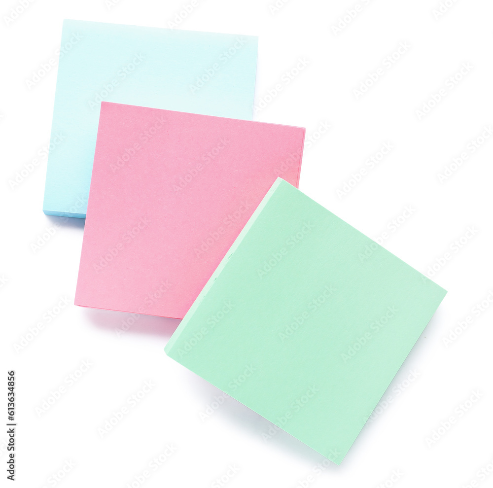 Sticky notes isolated on white background