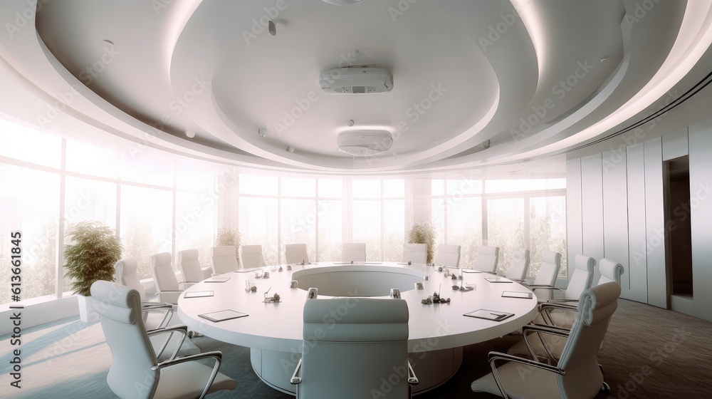 Modern meeting room, Conference area in modern office building.