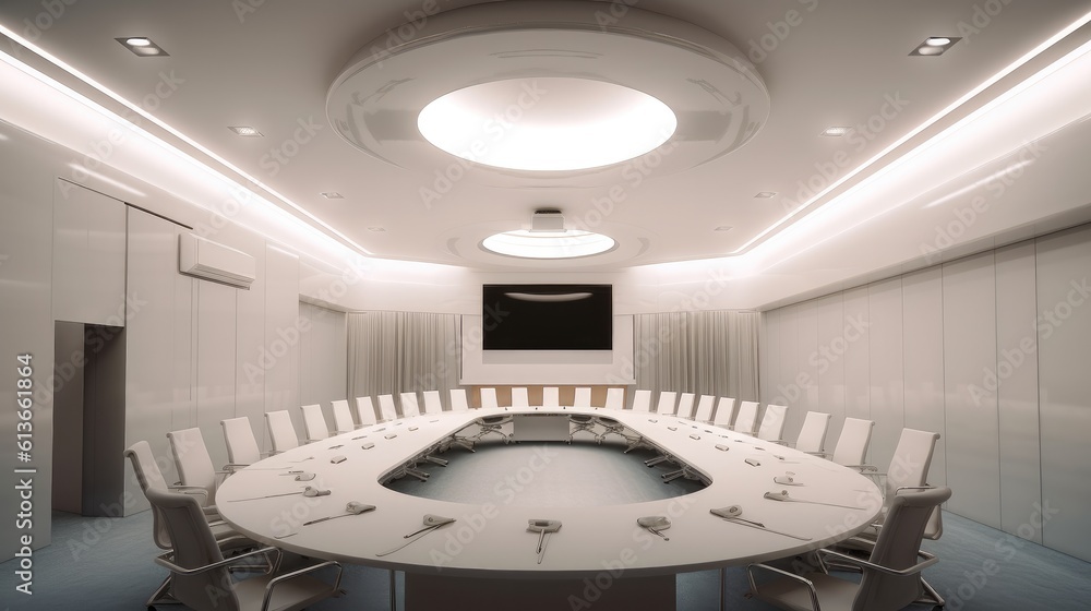 Modern meeting room, Conference area in modern office building.