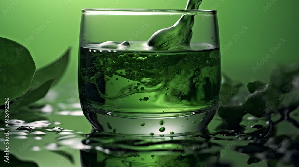 Chlorophyll water, a trendy health drink renowned for its potent detoxifying properties and potentia