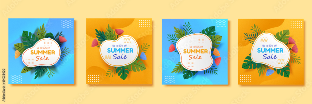 Summer sale promotion template set