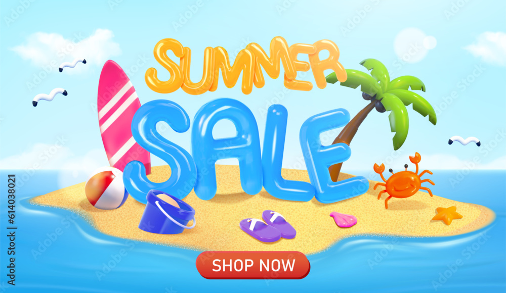 Summer sale promotion ad