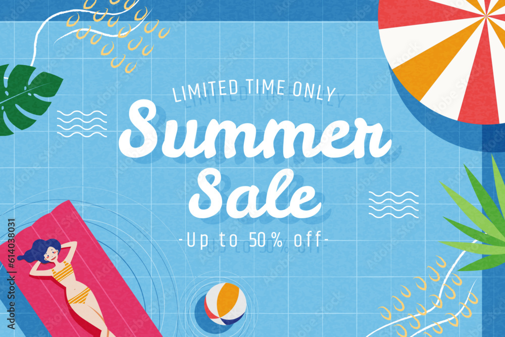 Pool vacation summer sale poster