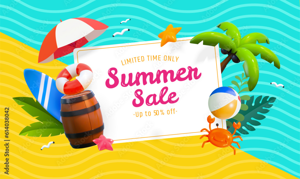 Vibrant summer sale poster