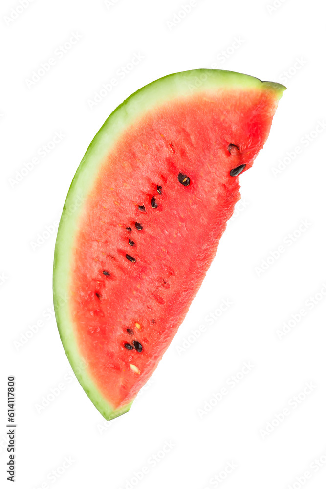 Piece of fresh watermelon on white background