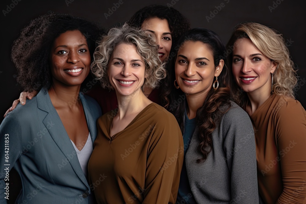 Portrait of Women is Day with Diversity Equity Inclusion in the Education Industry with Multiracial 