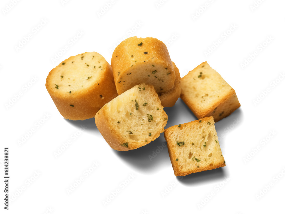 Croutons isolated on transparent or white background, png