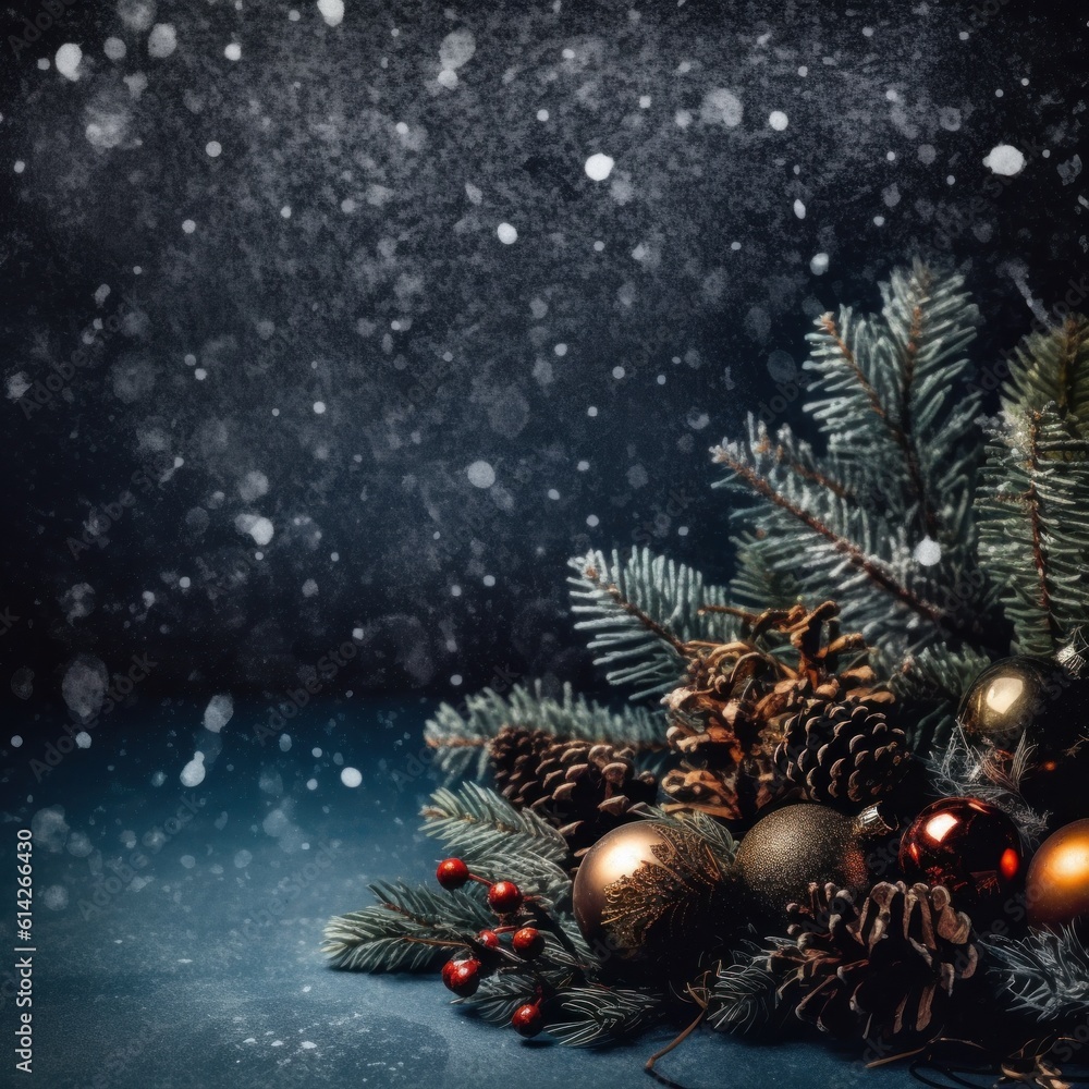 Christmas holiday background. Illustration AI Generative.