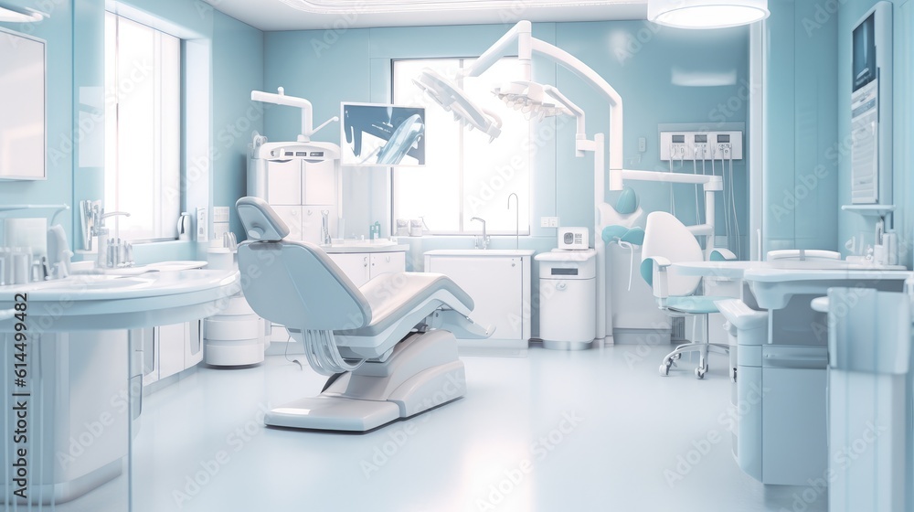 Interior of new modern dental clinic office with chair. Interior of the office of patients reception