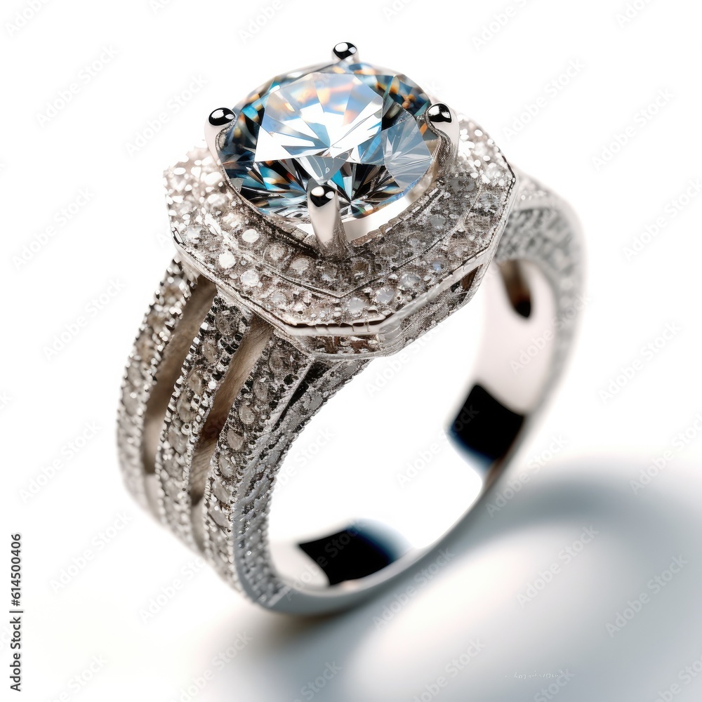 Jewelry wedding ring with a diamond, Jewelry wedding ring with gem.