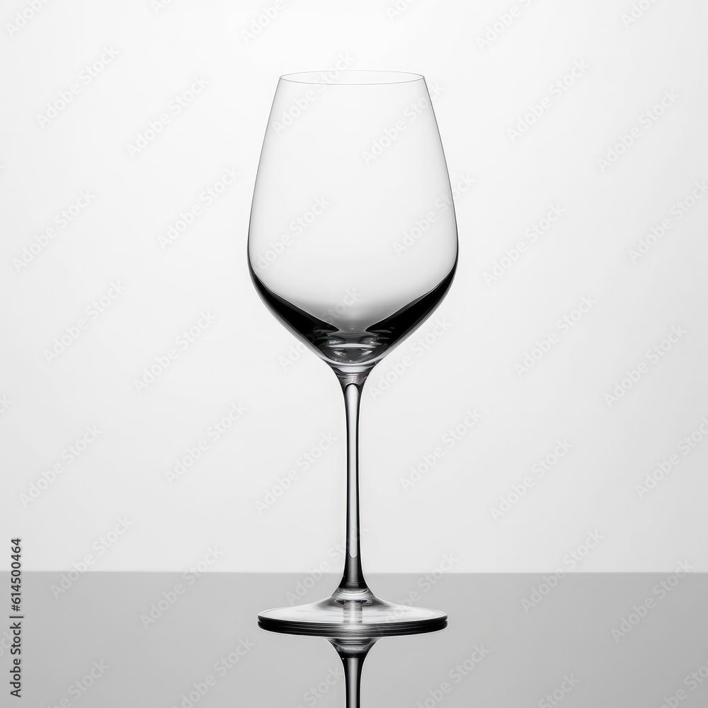 Luxury wine glass in white background.