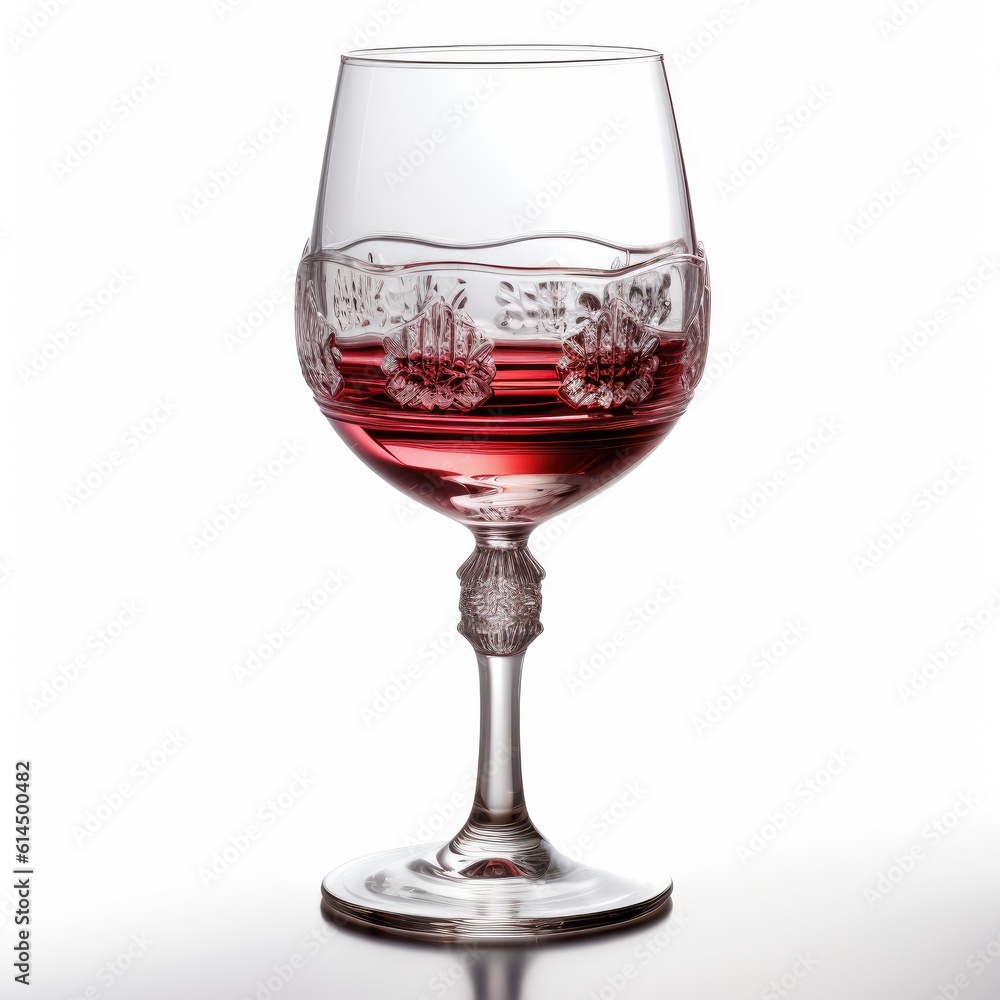 Glass of wine isolated on a white background.