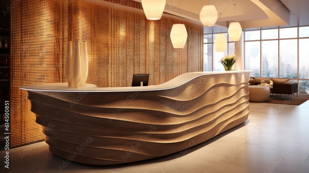 Modern hotel reception counter