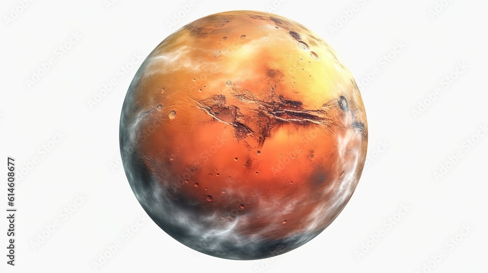 mars planet isolated on transparent background