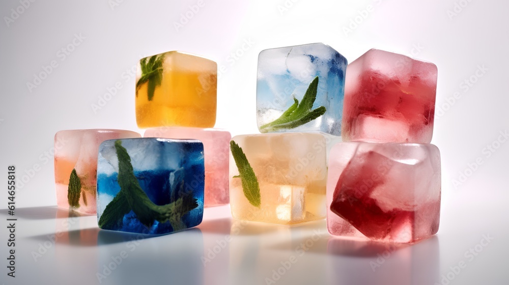 Fancy ice cubes. These creatively designed frozen water forms add a touch of sophistication and fun 