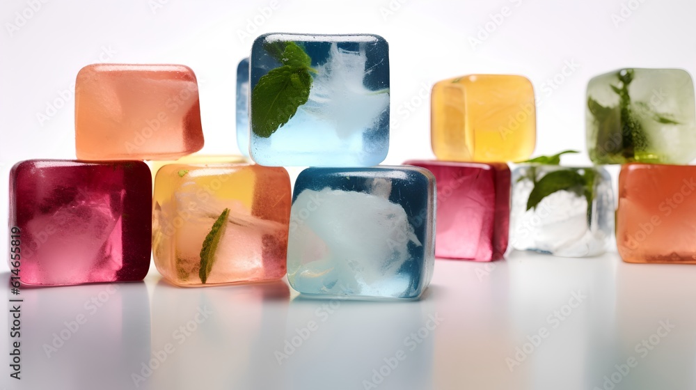 Fancy ice cubes. These creatively designed frozen water forms add a touch of sophistication and fun 