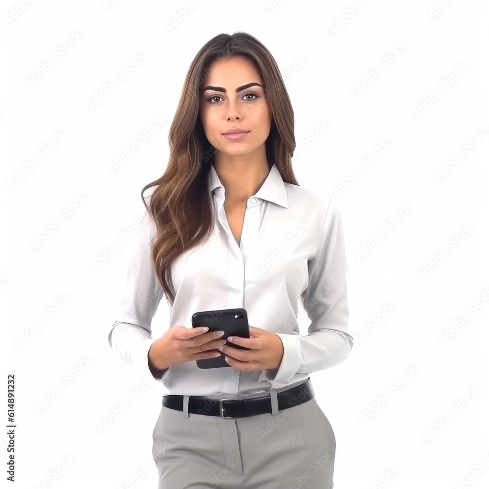 Attractive business woman isolated, Illustration AI Generative.