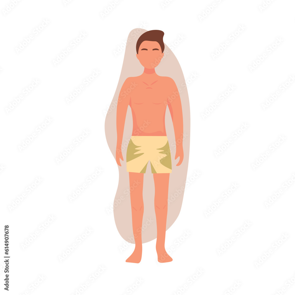 Man in underwear on white background