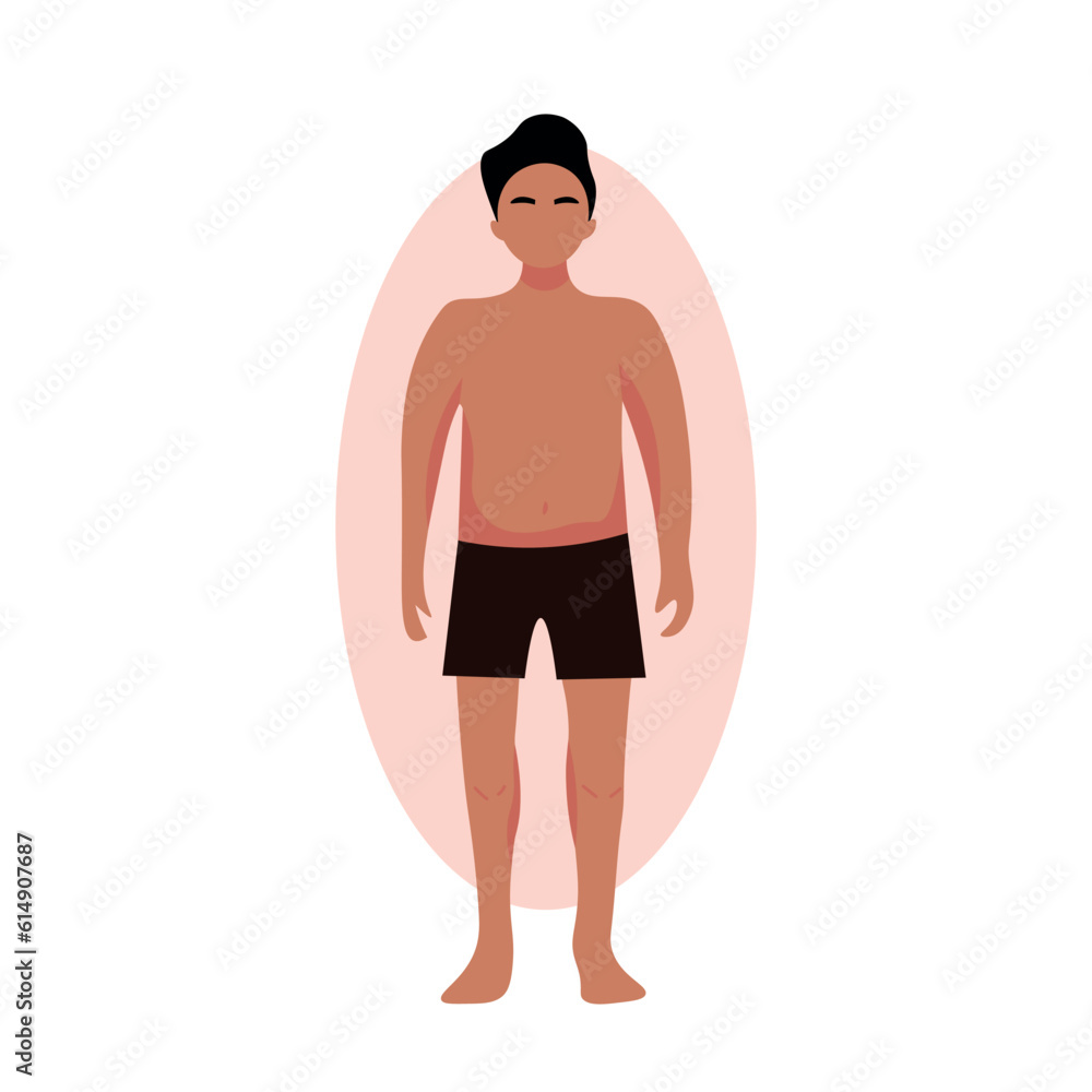 Man in underwear on white background